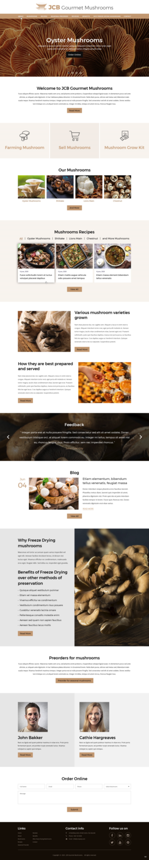 Web Design by pb for JCB Gourmet Mushrooms | Design: #24625600