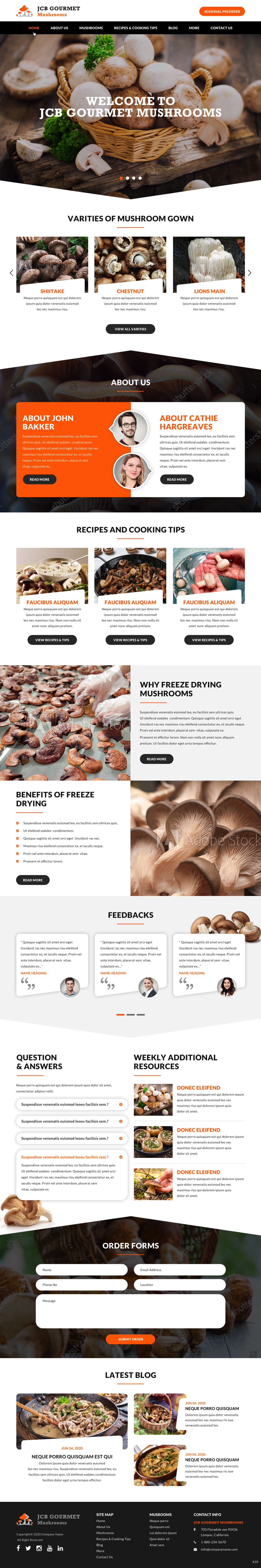 Web Design by pb for JCB Gourmet Mushrooms | Design #24625601