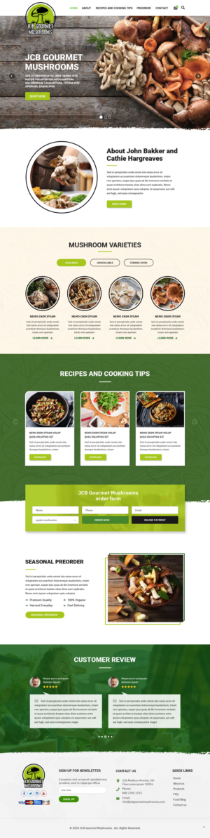 Web Design by pb for JCB Gourmet Mushrooms | Design: #24781560