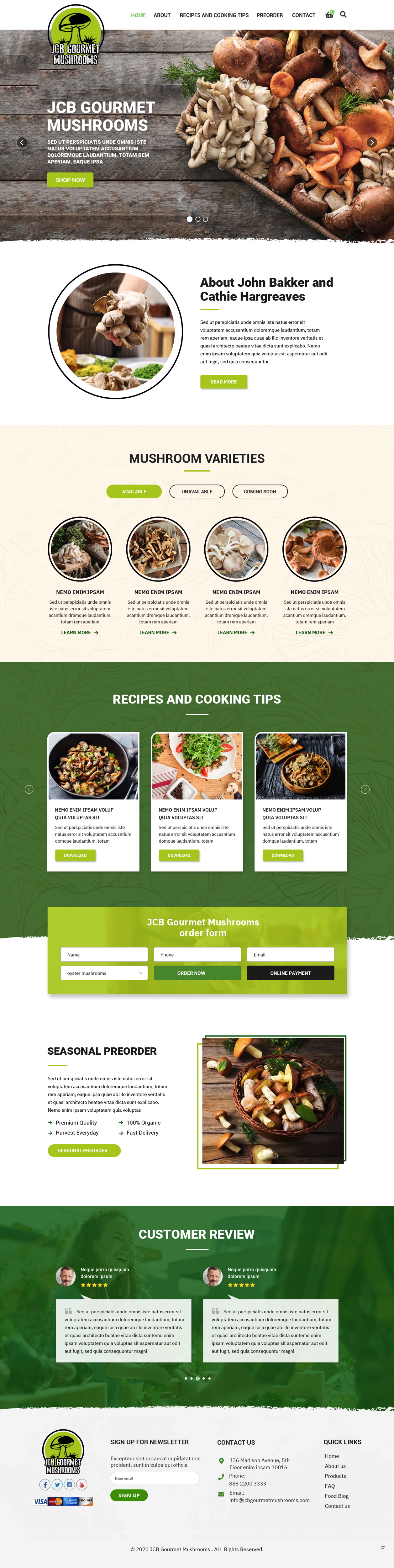 Web Design by pb for JCB Gourmet Mushrooms | Design #24877792