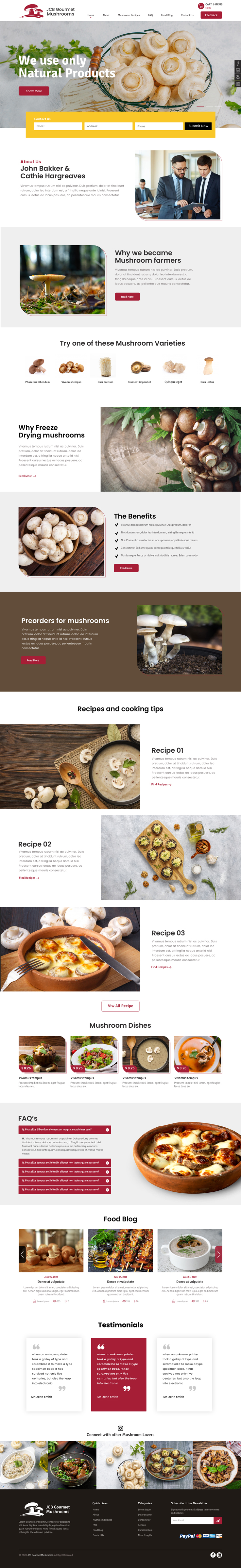 Web-Design von sai.designer87 für JCB Gourmet Mushrooms | Design #24623306