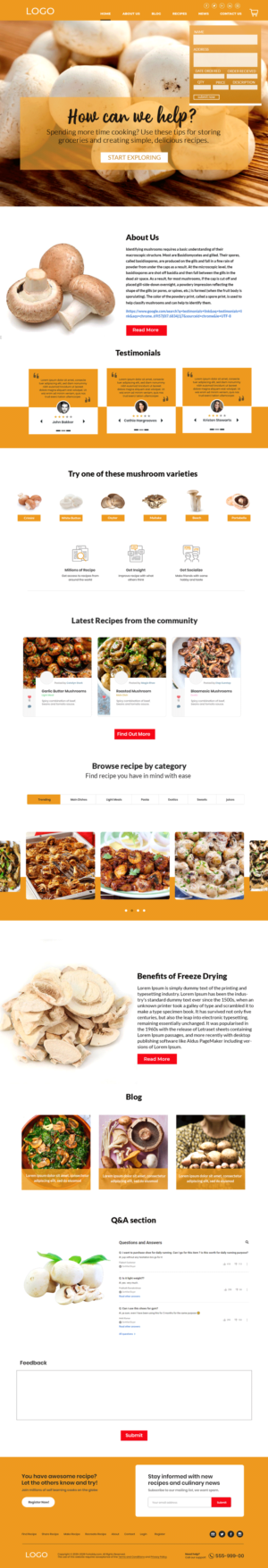 Web Design by CJV Creative for JCB Gourmet Mushrooms | Design: #24624890
