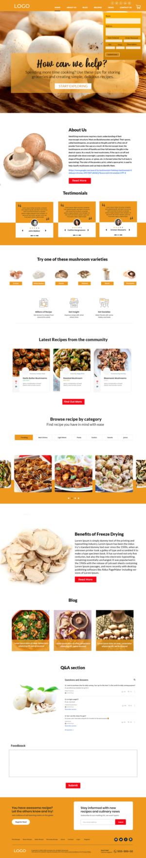 Web Design by CJV Creative for JCB Gourmet Mushrooms | Design: #24628908