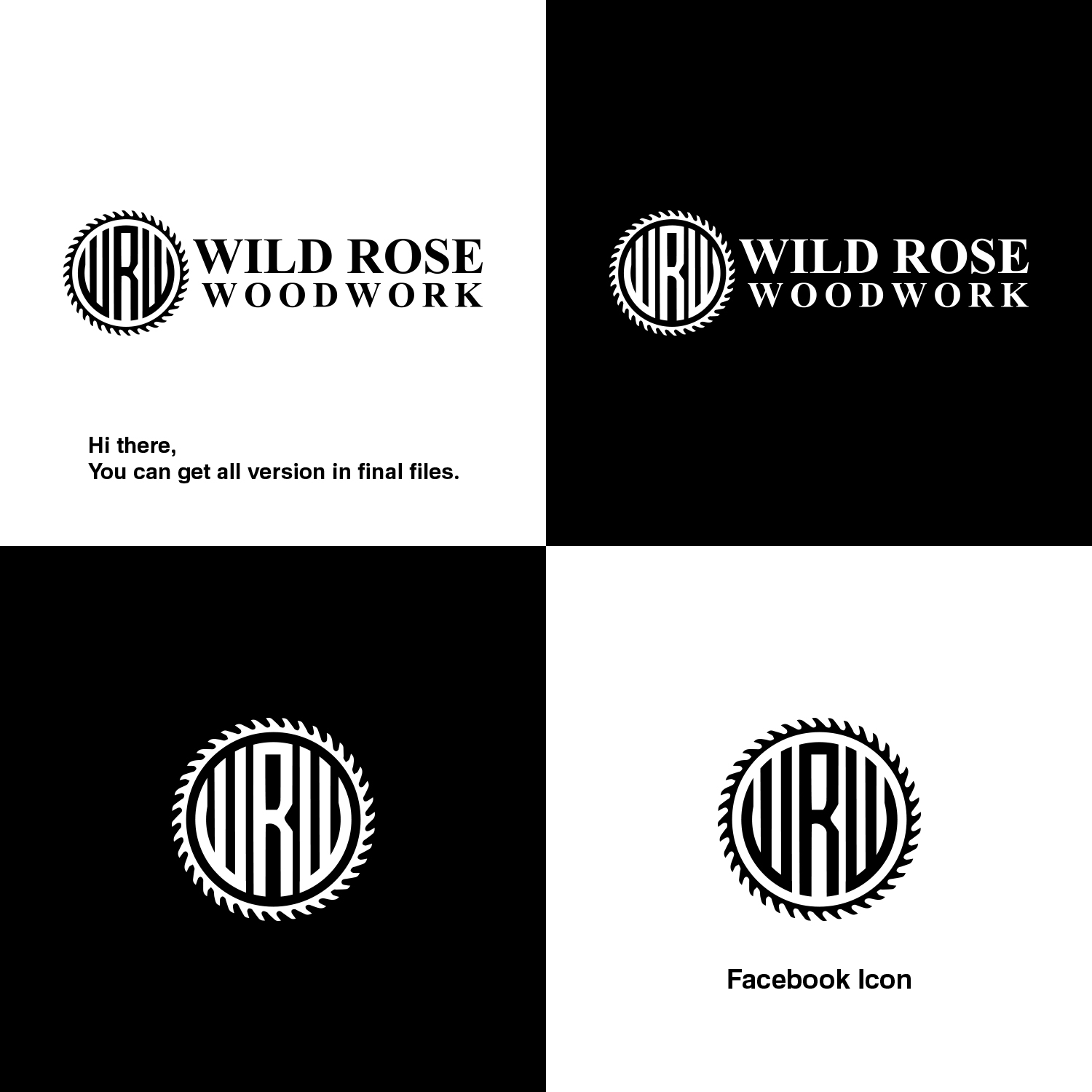 Logo Design by MG.graphics for Wild Rose Woodwork, LLC | Design #24624423