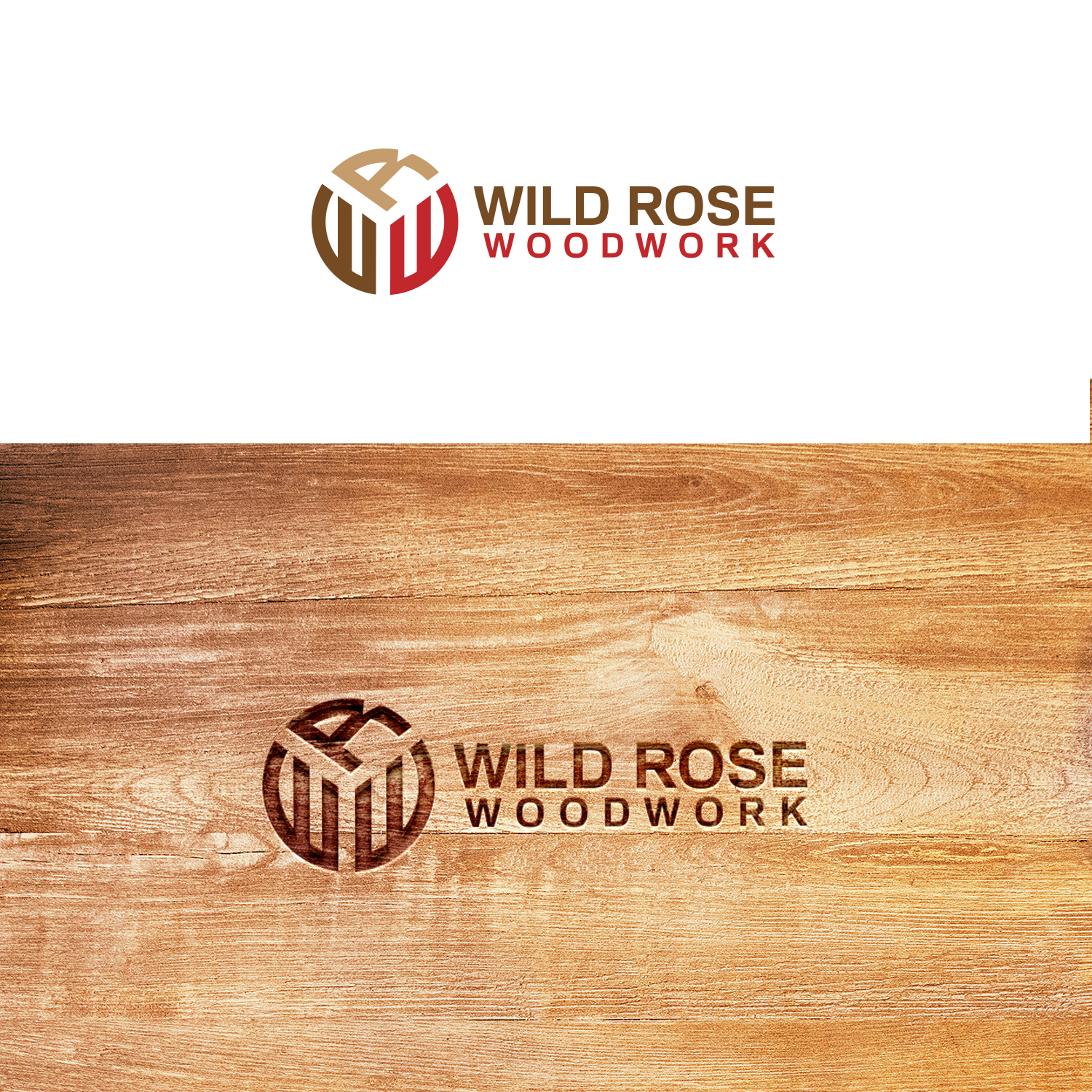 Logo Design by Maxo-Biz for Wild Rose Woodwork, LLC | Design #24625093