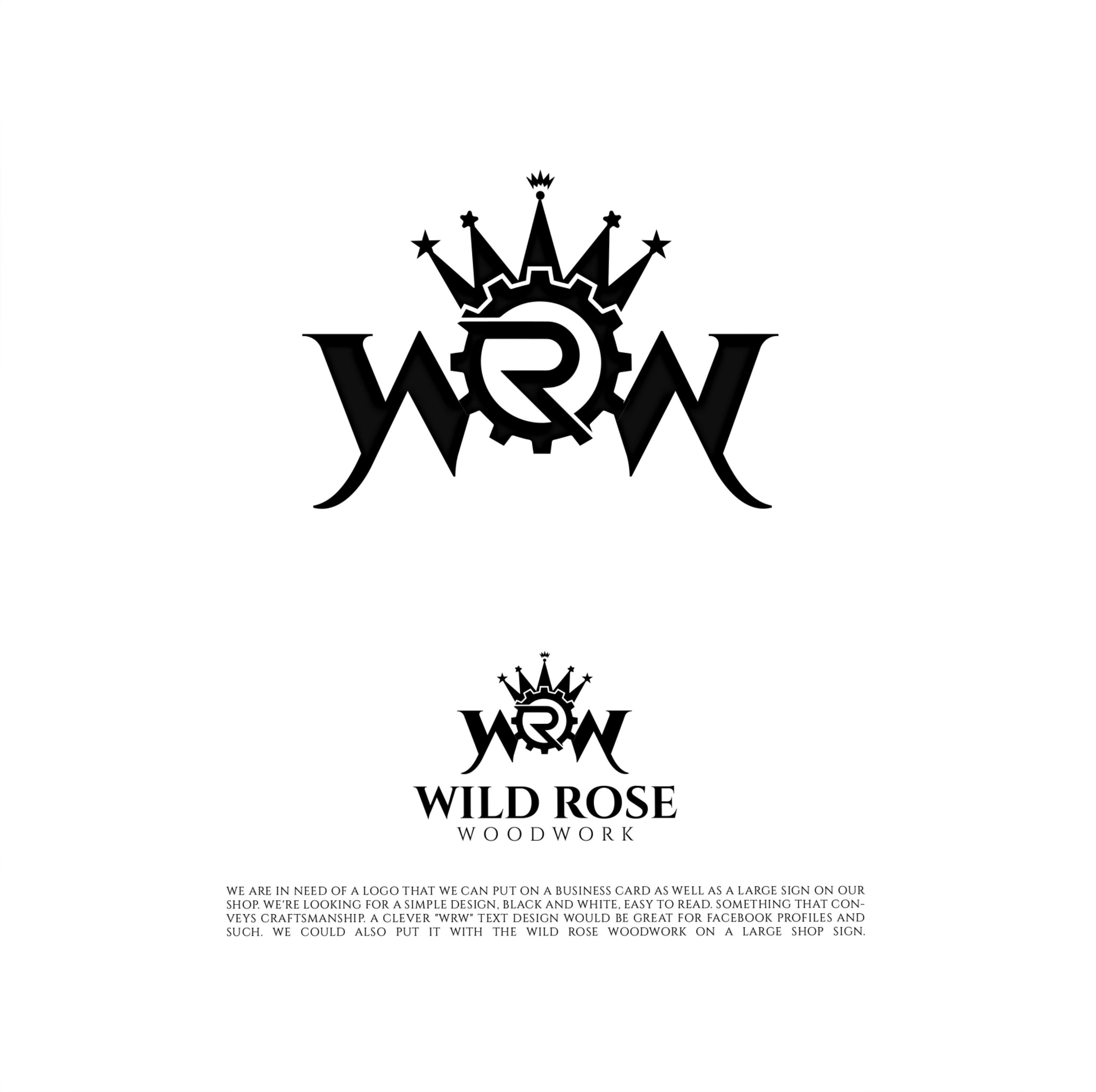 Logo Design by Remonis.co for Wild Rose Woodwork, LLC | Design #24626343