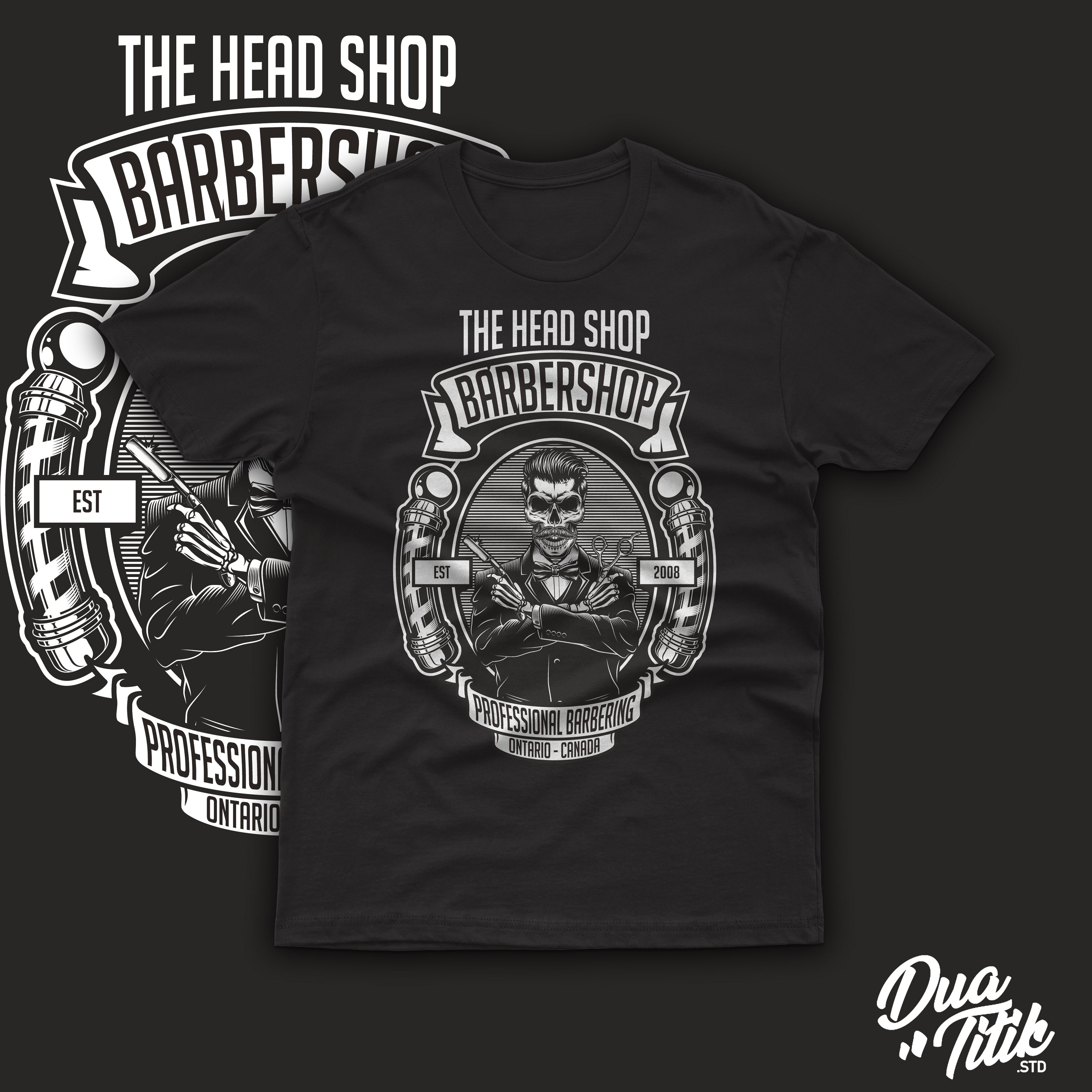 T-Shirt-Design von duatitik.std für The Head Shop Barbershop | Design #24646538