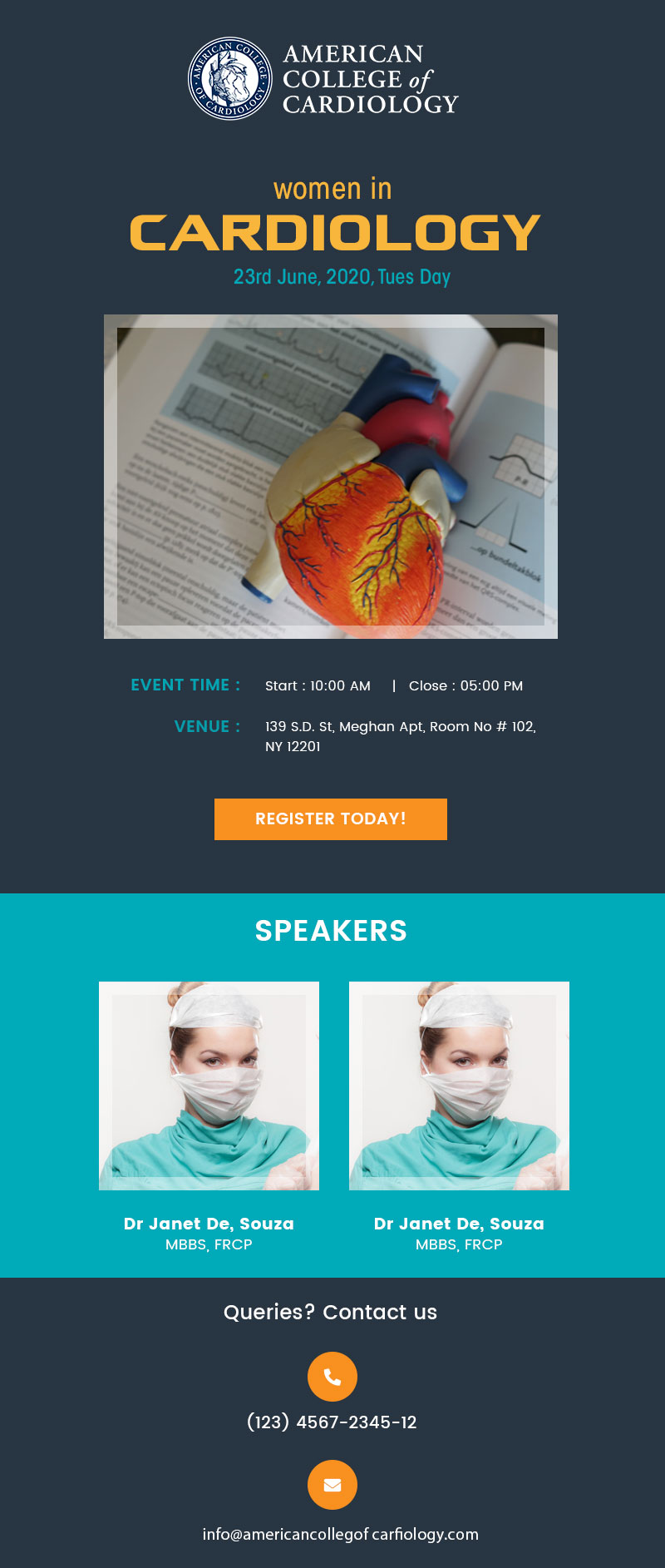 Email Marketing Design by Expert Designer for The New York Cardiological Society, Inc. | Design #24718539
