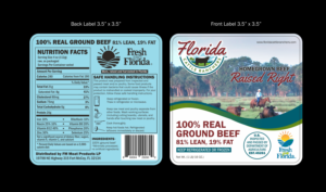1# Ground Beef Brick Label - Front and Back | Graphic Design by Fine Graphics House