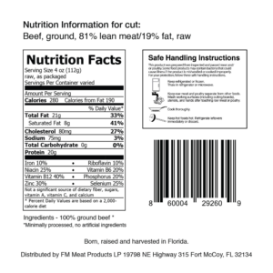 1# Ground Beef Brick Label - Front and Back | Graphic Design by Inaaina