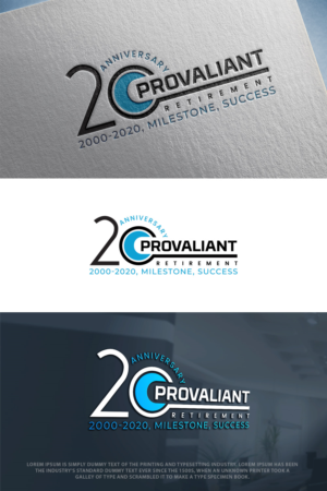 Possible text: anniversary, 2000-2020, milestone, success | Logo Design by GoodTimes$$$