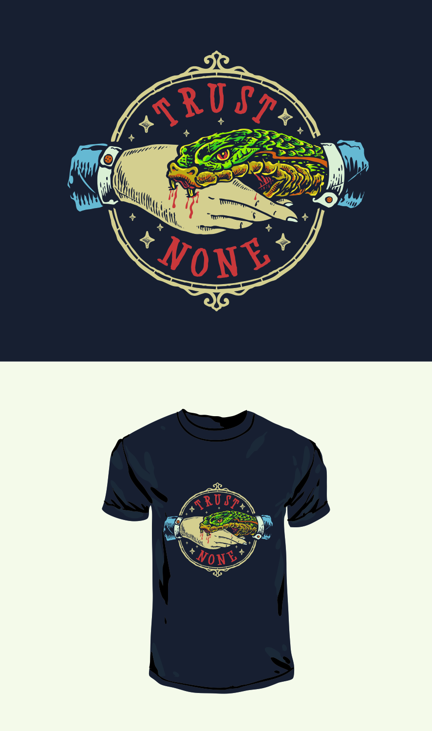 T-shirt Design by krizvector for Trust None | Design #24661092
