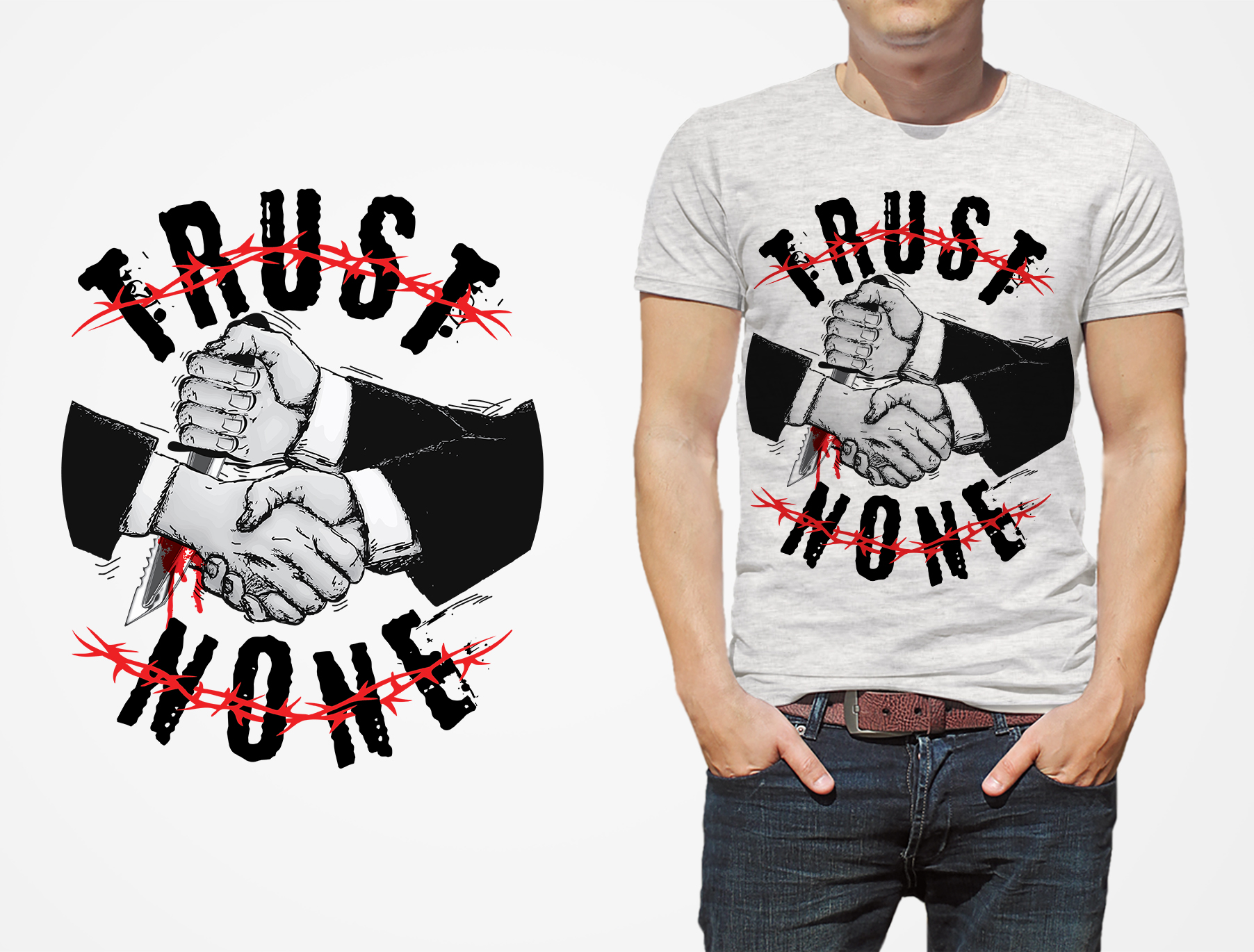 T-shirt Design by Navisol Creatives for Trust None | Design #24654401