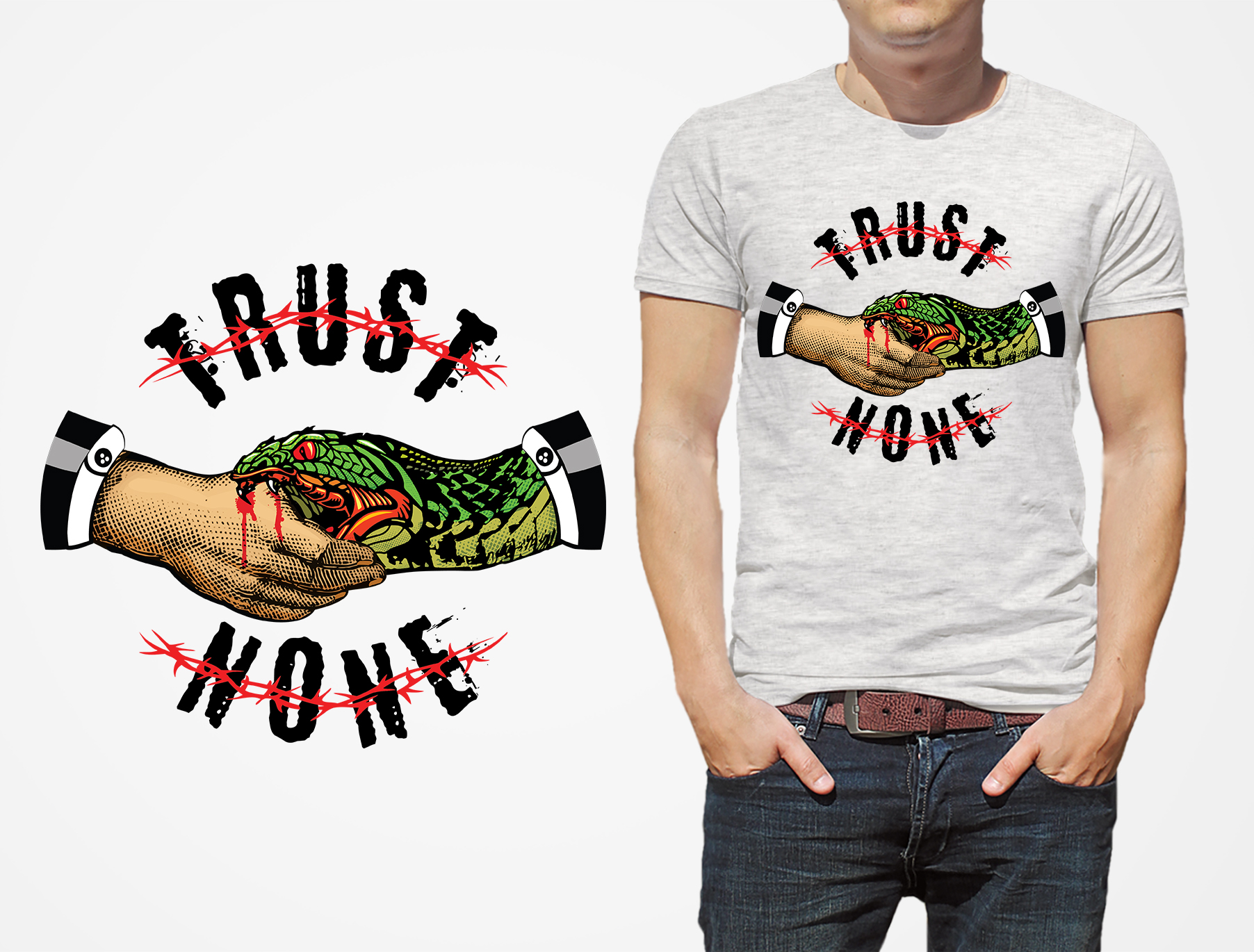 T-shirt Design by Navisol Creatives for Trust None | Design #24654402