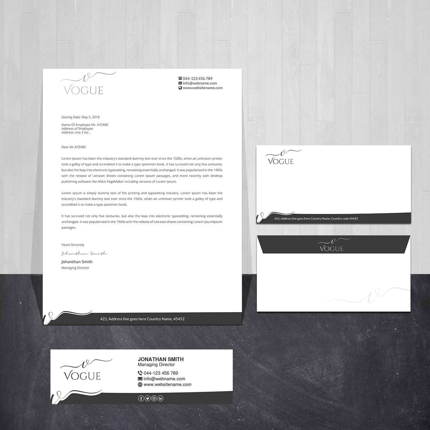 Stationery Design by Creations Box 2015 for UNii  | Design #24666268