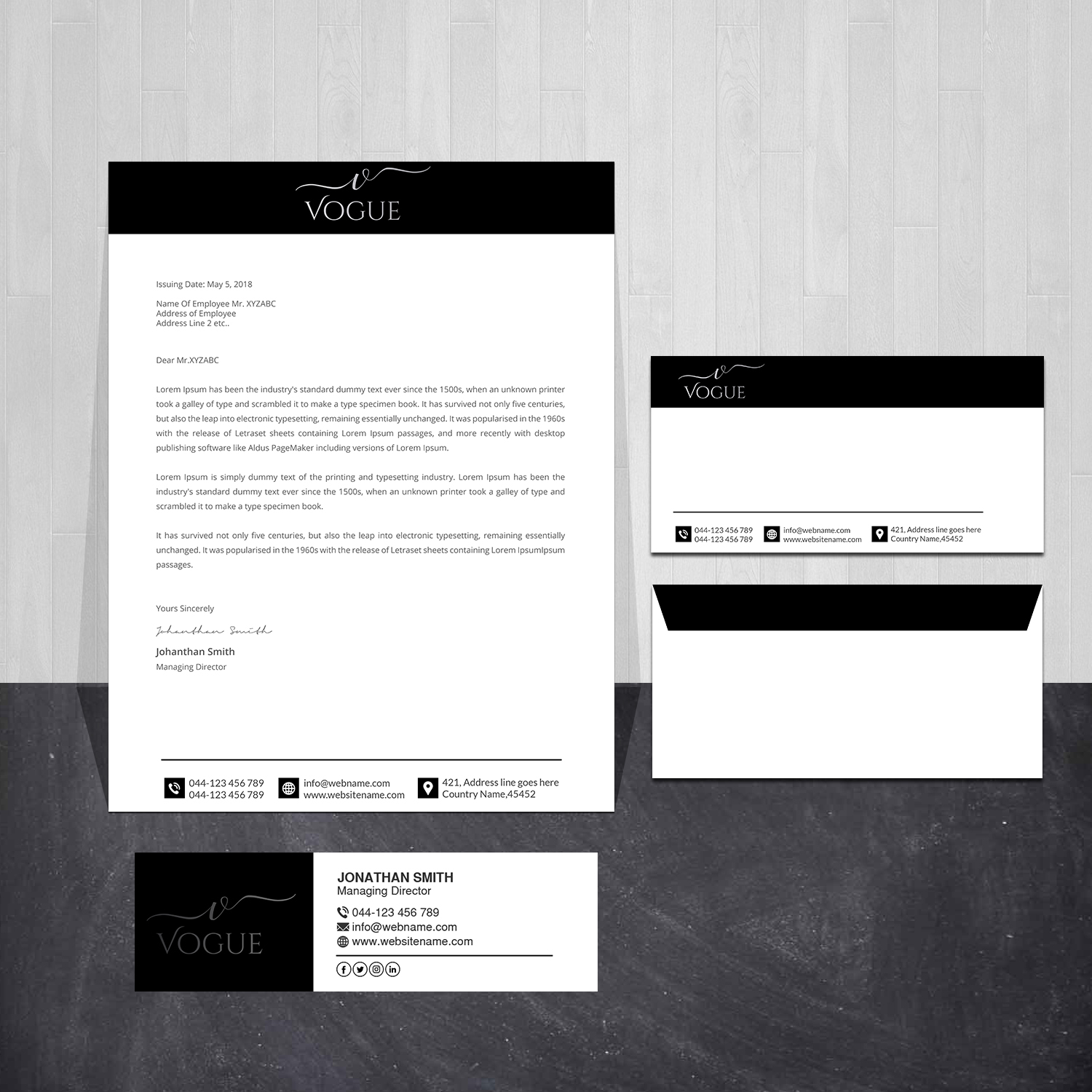 Stationery Design by Creations Box 2015 for UNii  | Design #24666269