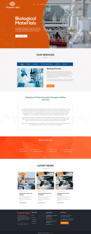 PurveyBio Website - Biologics storage and handling | Web Design by Expert Designer