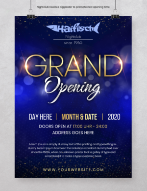Nightclub needs a big poster to promote new opening time | Design Graphique par ARTOGRAPHY