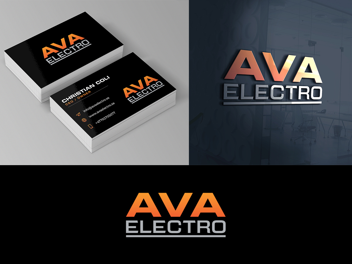 Business Card Design by Slant Line Media for AVA Electro AB | Design #24664733