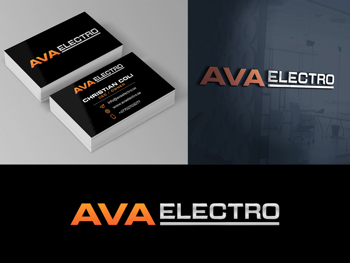 Business Card Design by Slant Line Media for AVA Electro AB | Design #24666909