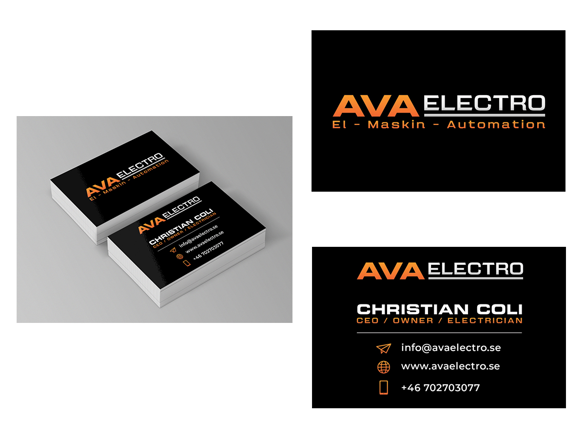 Design de Carte de Visite par Slant Line Media pour AVA Electro AB | Design #24679650