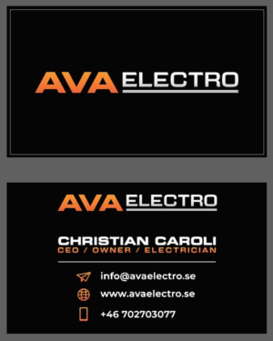 Visitenkarten-Design von Slant Line Media für AVA Electro AB | Design: #24680818