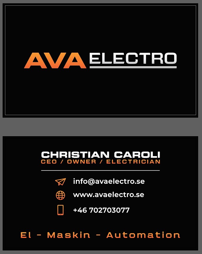 Business Card Design by Slant Line Media for AVA Electro AB | Design #24684673