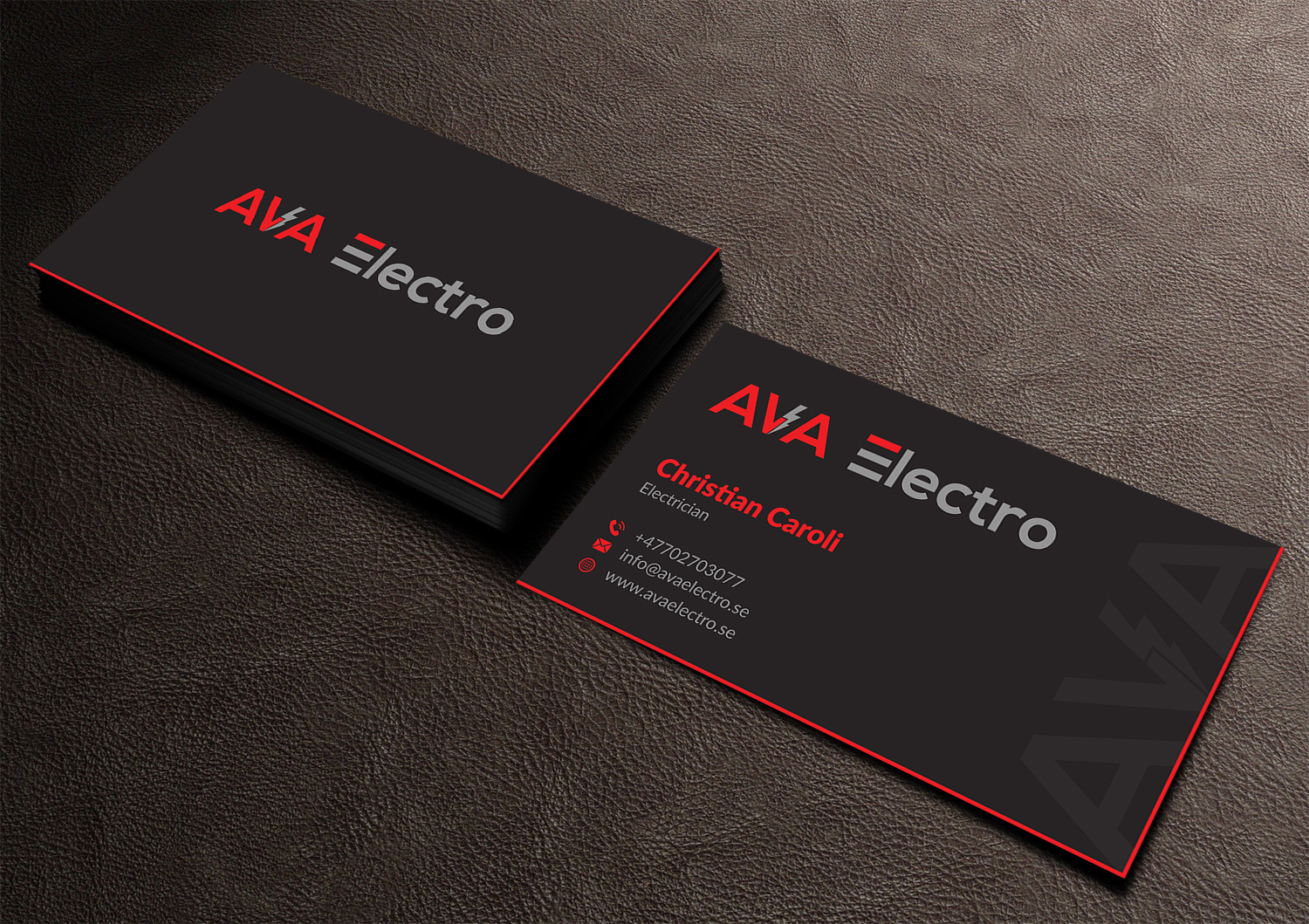 Business Card Design by Musa. A for AVA Electro AB | Design #24670150