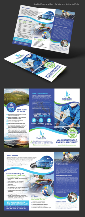 Bluebird Company Flyer - RV Solar and Residential Solar | Diseño de Flyer por rkailas