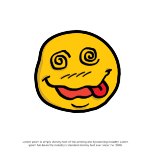 Just the happy face w/ a mustard type yellow and redish tongue | Diseño de Logo por cahayafatimah