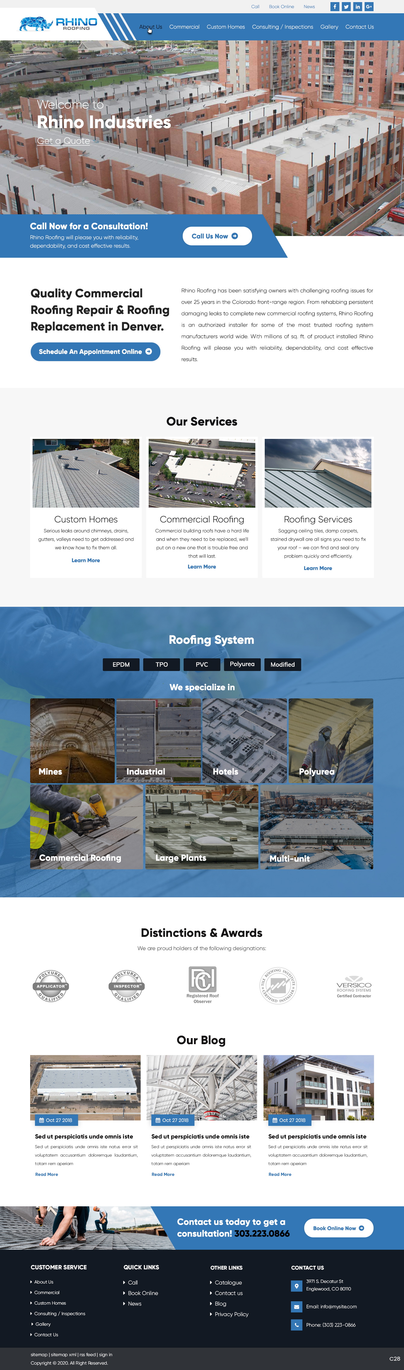 Web Design by pb for Rhino Industries Inc. | Design #24685754