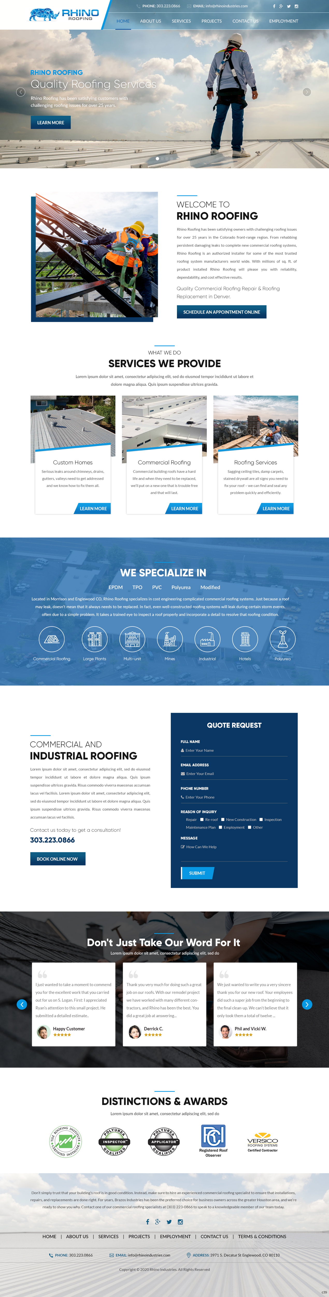 Web Design by pb for Rhino Industries Inc. | Design #24685758