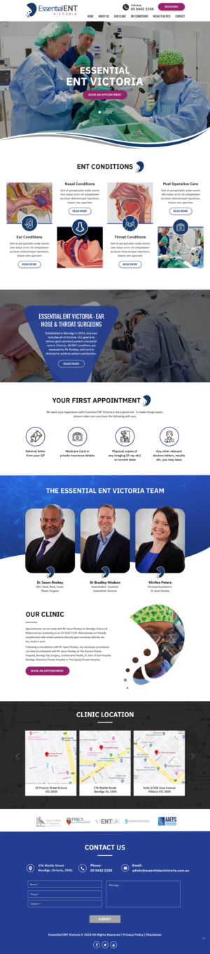 Web Design par pb pour Essential ENT Victoria  | Design : #24685590