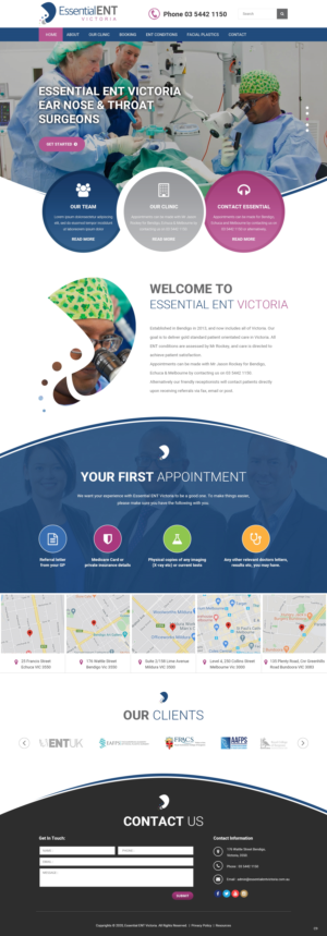 Web Design par pb pour Essential ENT Victoria  | Design : #24685592