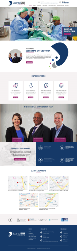 Web Design par pb pour Essential ENT Victoria  | Design : #24685594