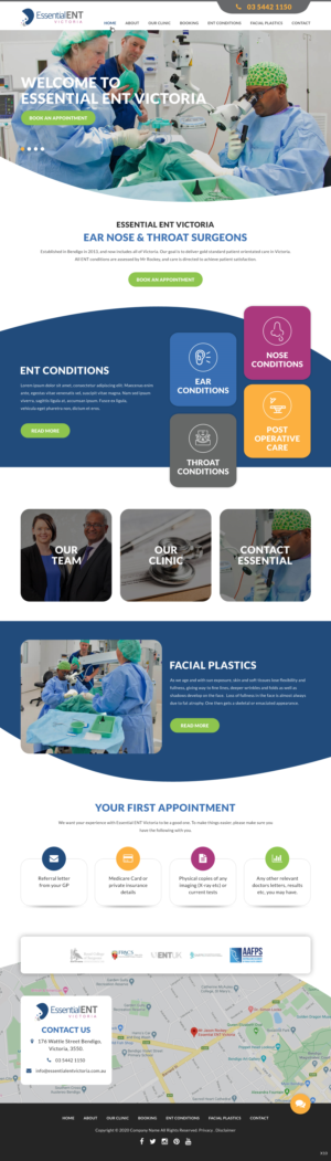 Web Design par pb pour Essential ENT Victoria  | Design : #24686538