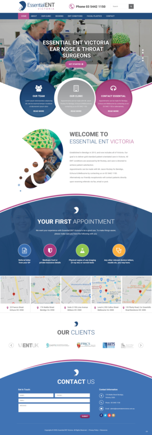 Web Design par pb pour Essential ENT Victoria  | Design : #24729426