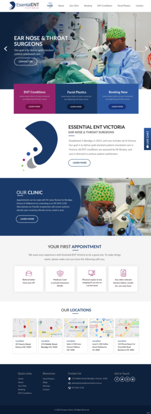 Web Design par pb pour Essential ENT Victoria  | Design : #25139415