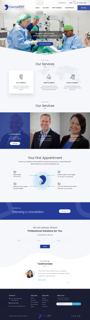Web Design par Shijo John pour Essential ENT Victoria  | Design : #24676367