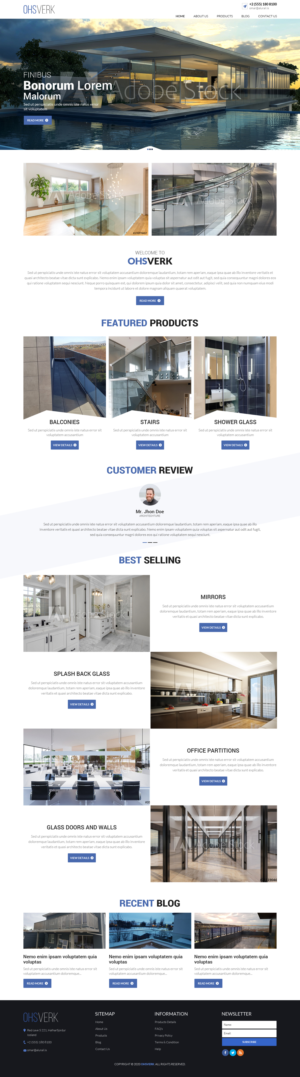 Webpage for balustrade importer and installer | Web-Design von sai.designer87