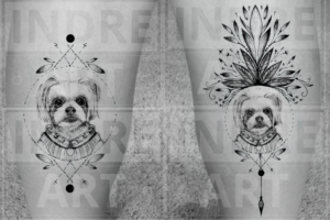 Ein perfekter Tattoo meines Hundes am rechten Bein | Tattoo Design by Indre Ta