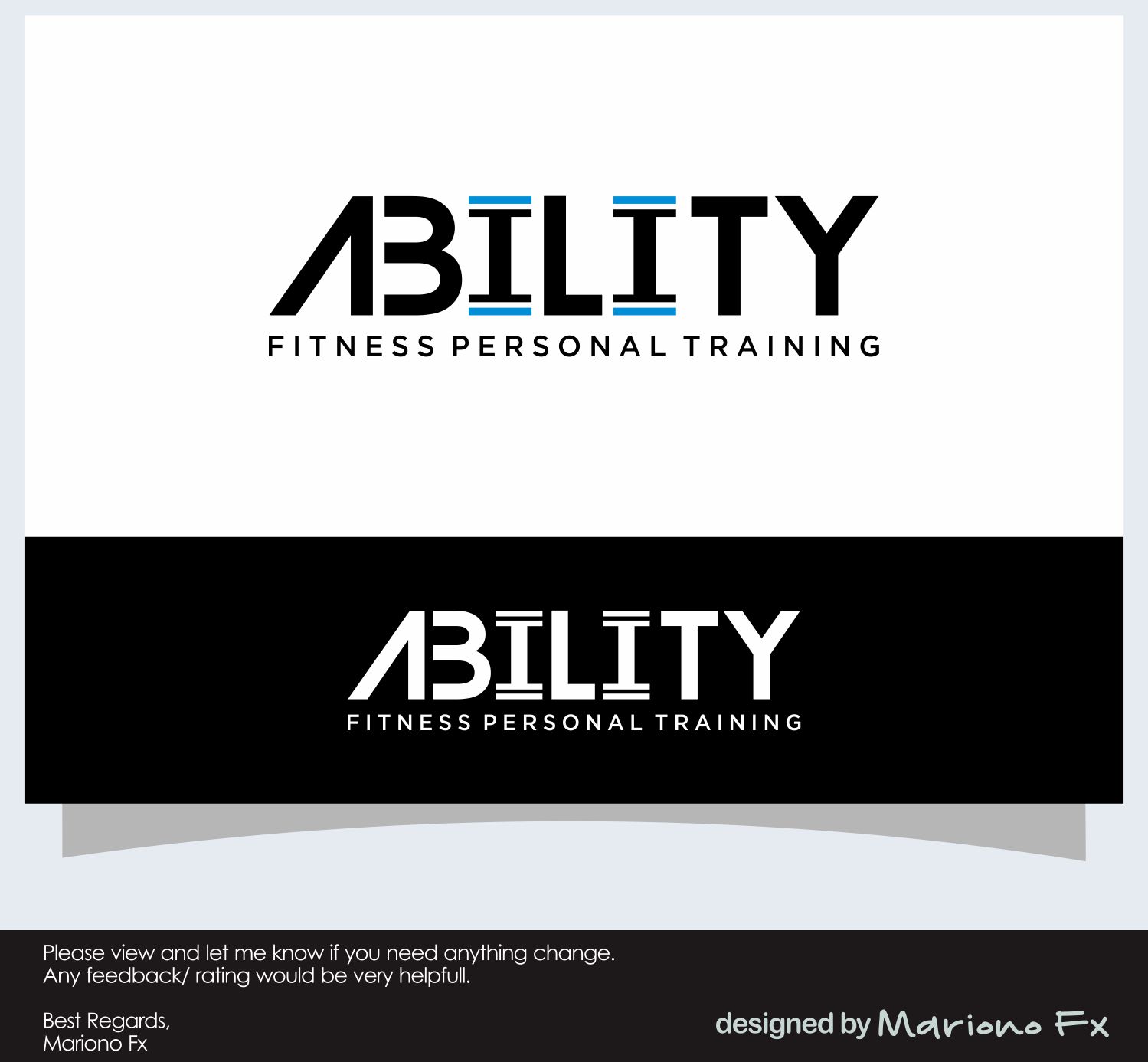 Logo Design by Mariono Fx for Ability Fitness Personal Training  | Design #24690925