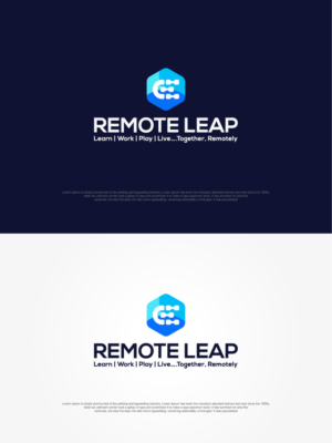 Take the REMOTE LEAP! Learn | Work | Play | Live….Together, Remotely | Logo Design by sushsharma99