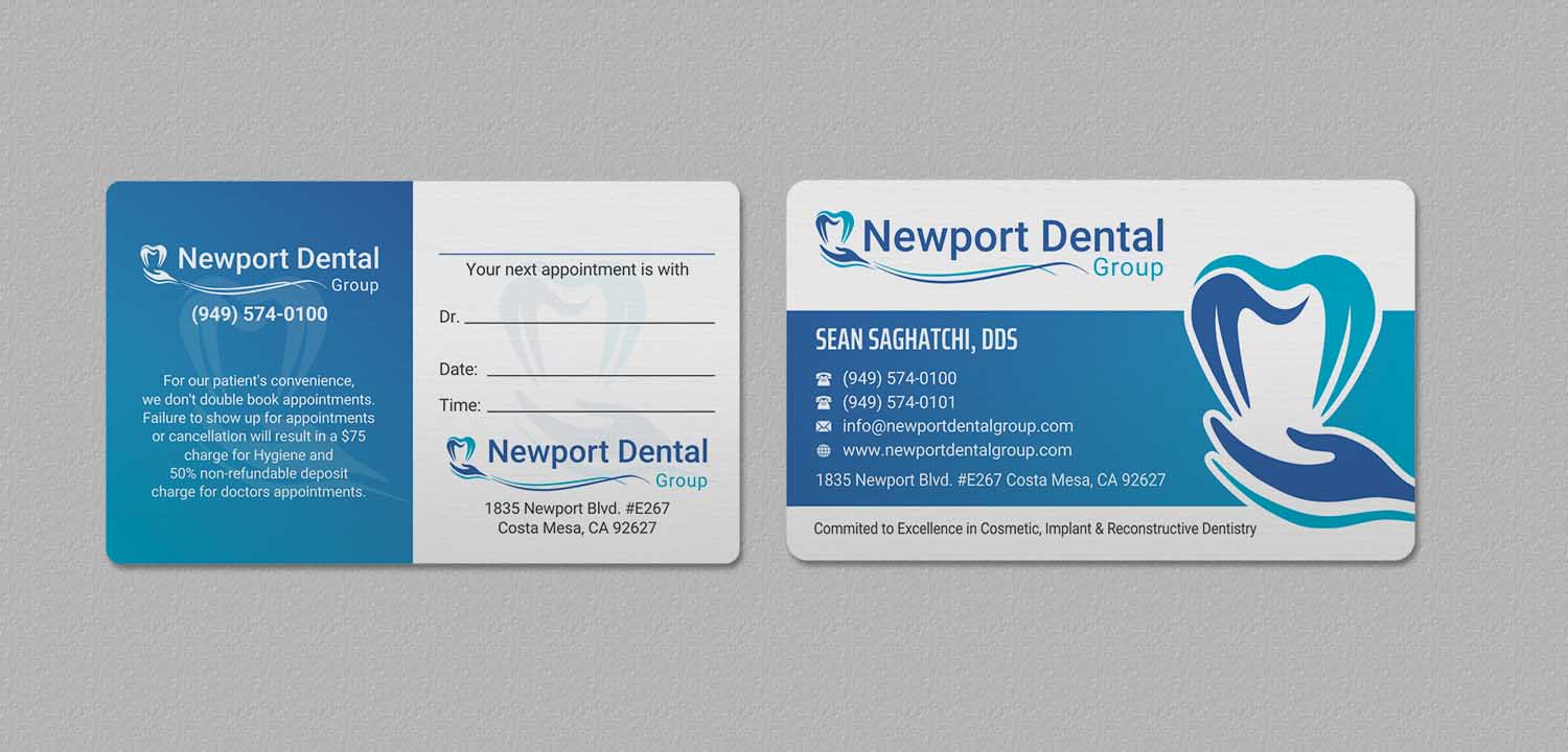 Business Card Design by INDIAN_Ashok for Newport Dental Group | Design #24696409