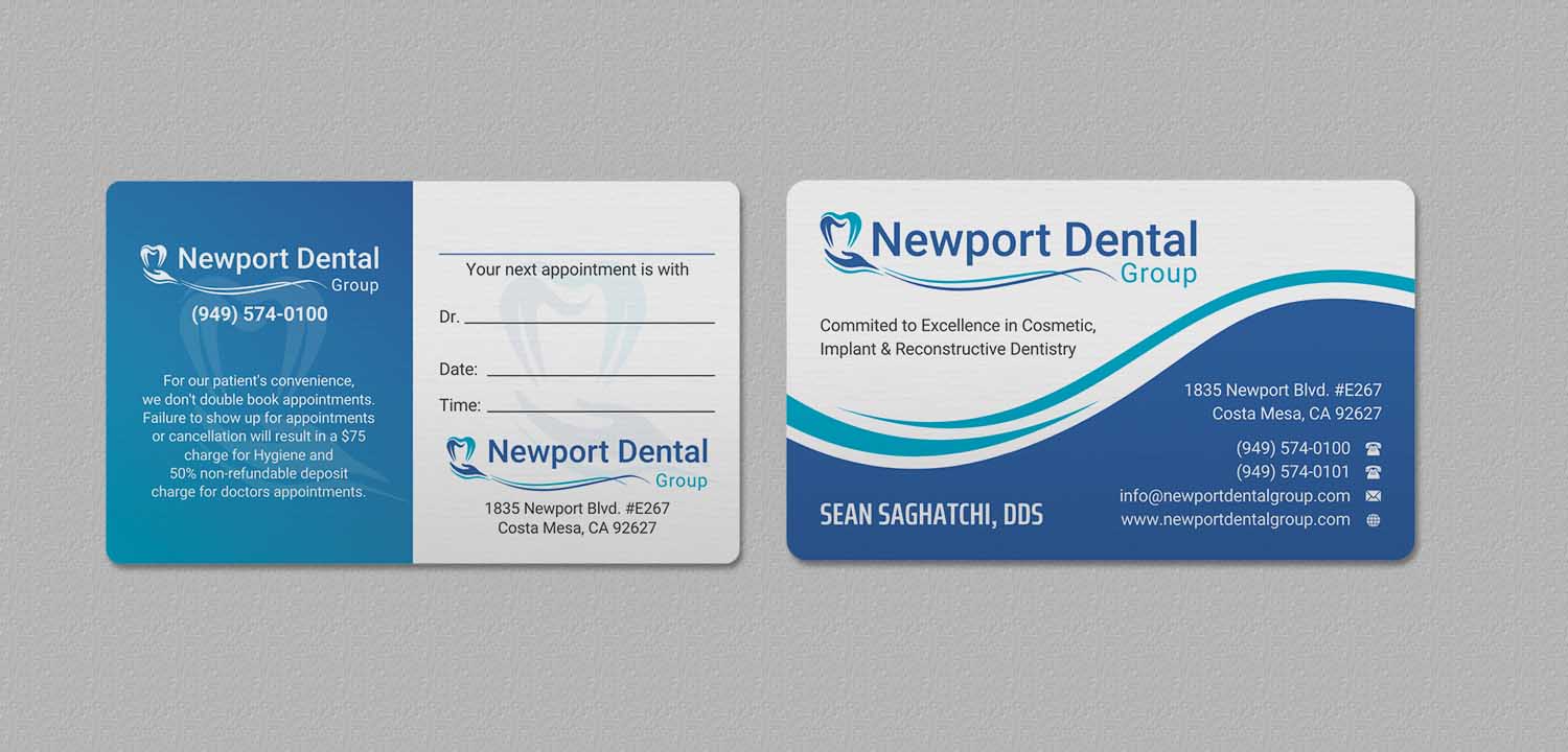 Business Card Design by INDIAN_Ashok for Newport Dental Group | Design #24696410