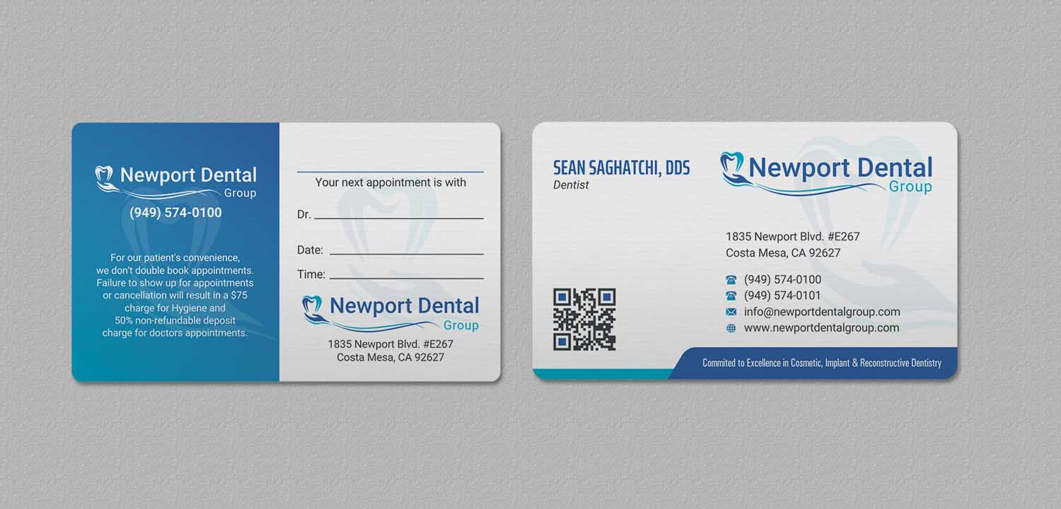 Business Card Design by INDIAN_Ashok for Newport Dental Group | Design #24696413