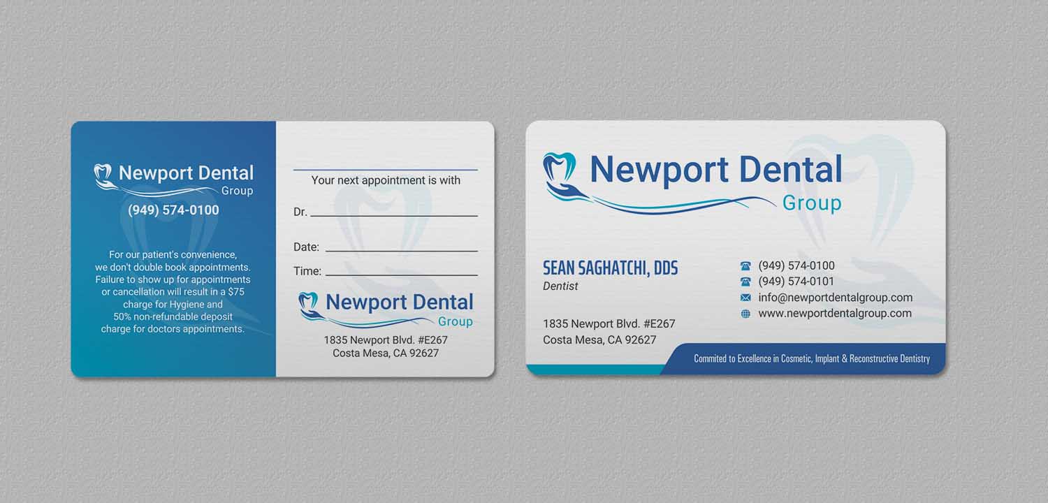 Business Card Design by INDIAN_Ashok for Newport Dental Group | Design #24696414