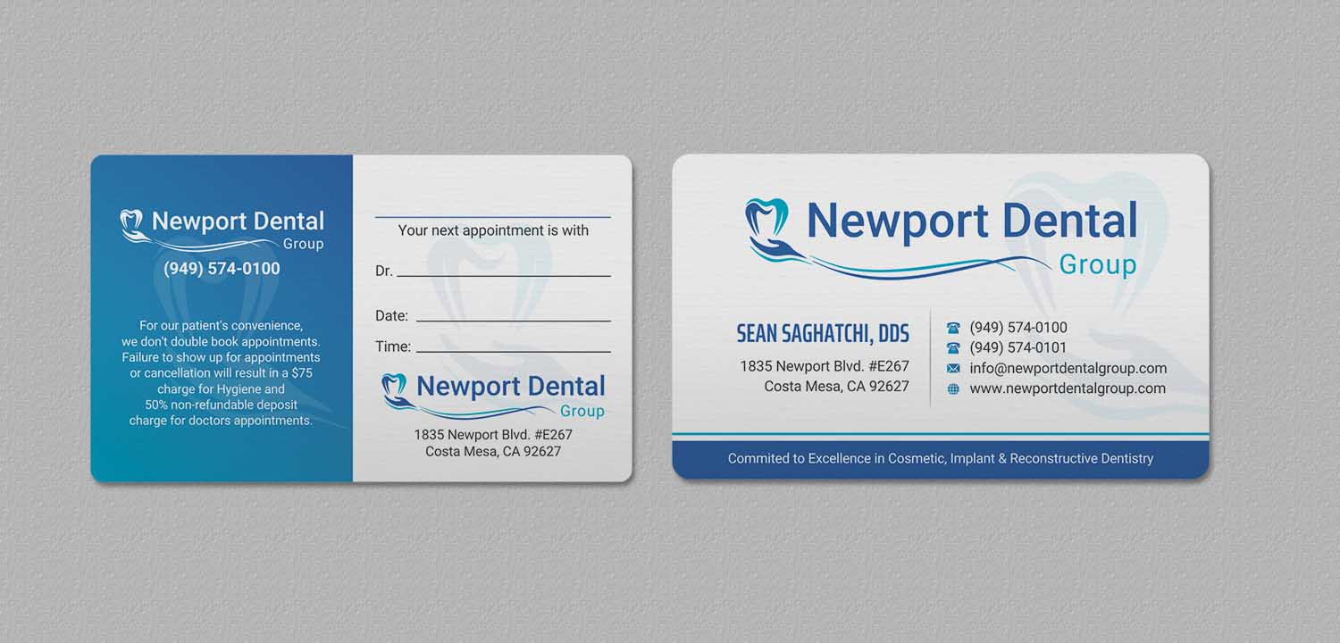 Business Card Design by INDIAN_Ashok for Newport Dental Group | Design #24696416