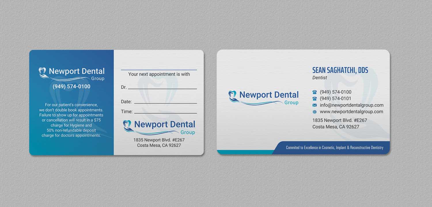 Business Card Design by INDIAN_Ashok for Newport Dental Group | Design #24696418