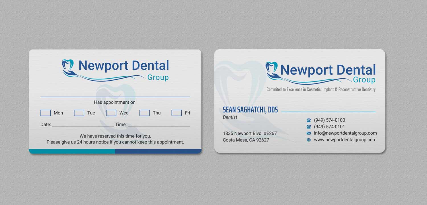 Business Card Design by INDIAN_Ashok for Newport Dental Group | Design #24696419